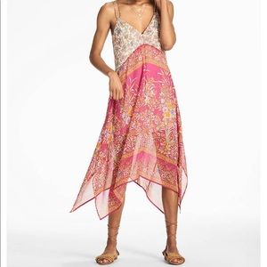 Lucky Brand Silky Patterned Scarf Dress